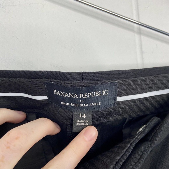 NWT Banana Republic High-Rise Slim Ankle Trouser Pant in Black - Women’s Size 14 - Picture 5 of 6